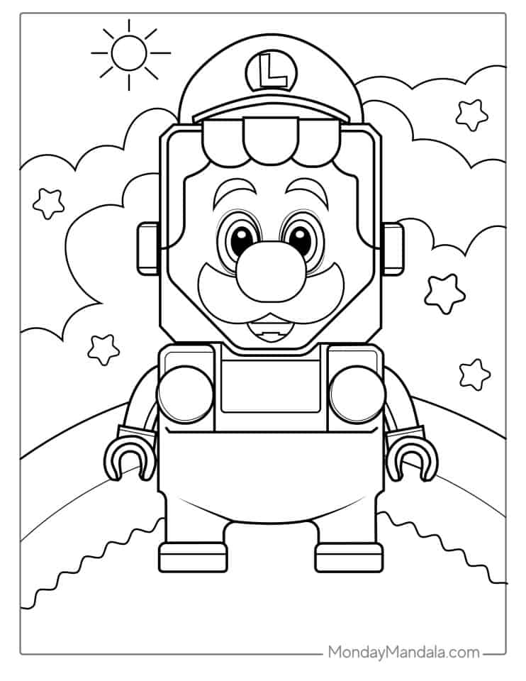 32 Free Printable Luigi Coloring Pages for Kids 32