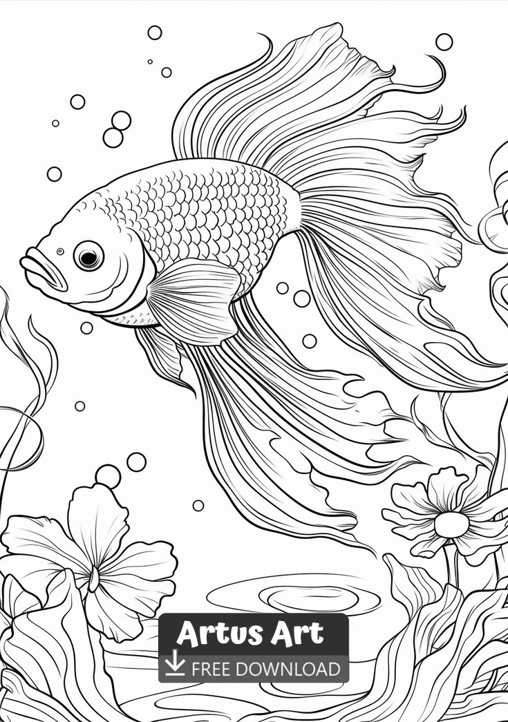 35 Betta Fish Coloring Pages 10