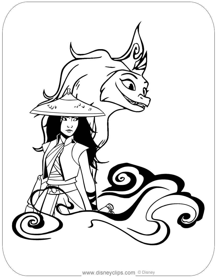 raya and the last dragon coloring pages printable jpg