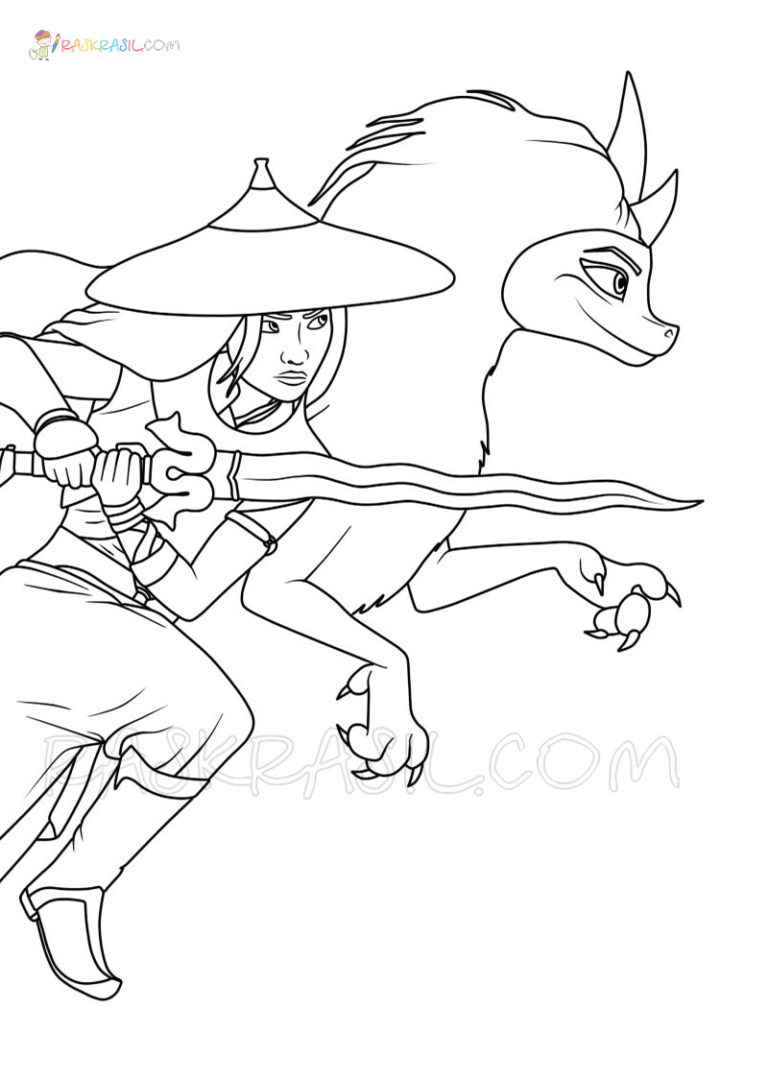 raya and the last dragon coloring pages printable jpg