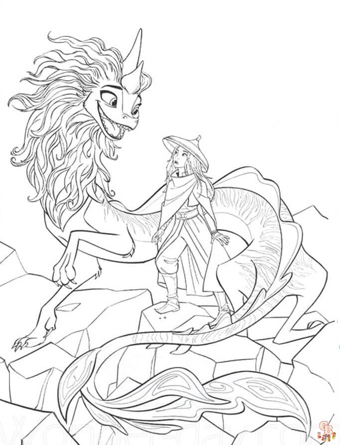 35 Raya and The Last Dragon Coloring Pages Printable 8