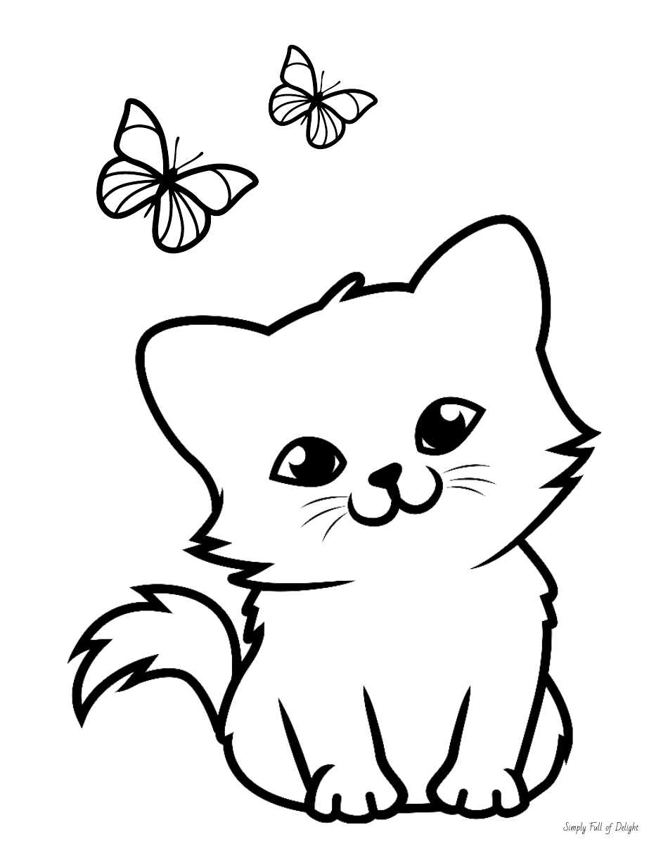 adorable kawaii kitten coloring pages printable jpg