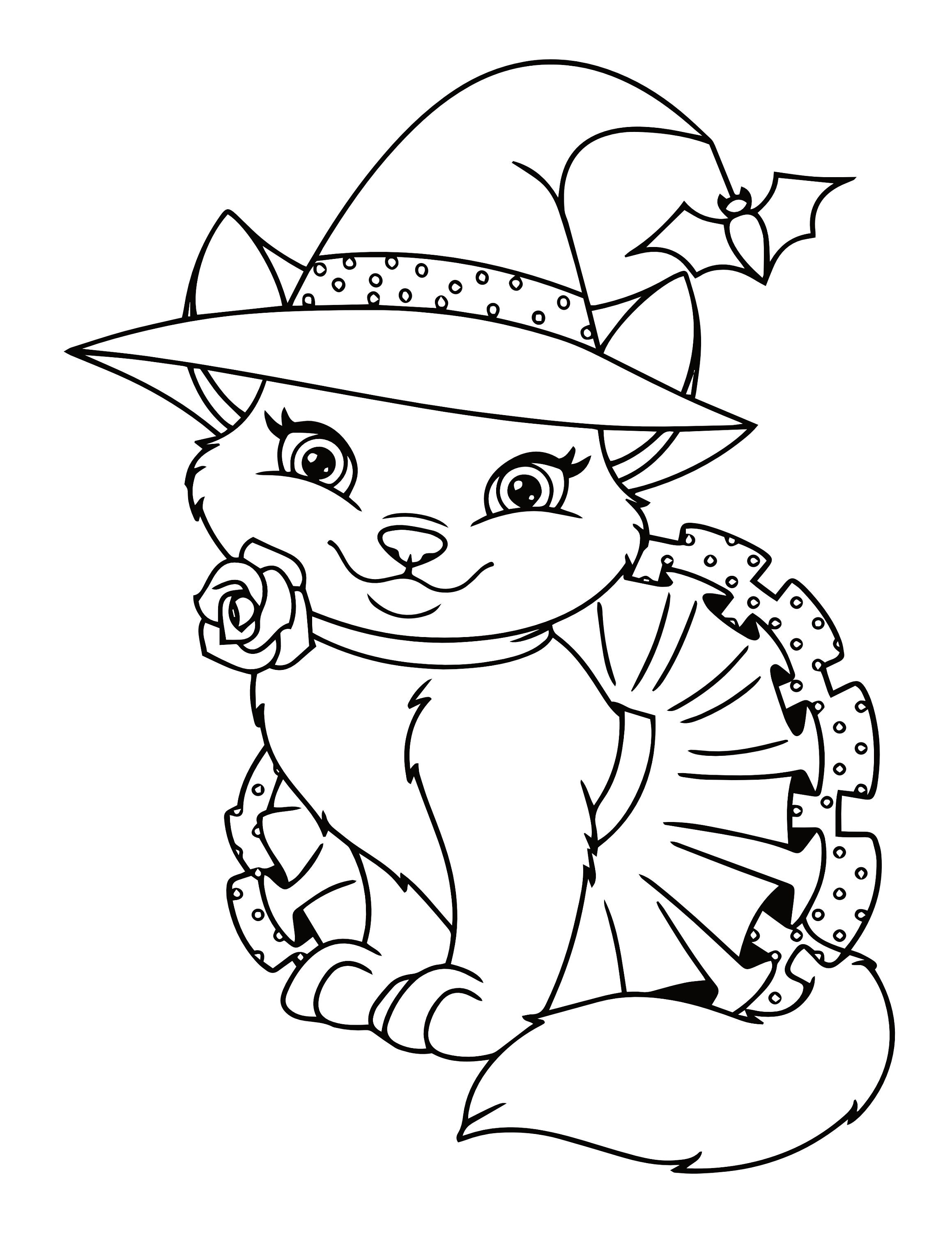 37 Adorable Kawaii Kitten Coloring Pages Printable 21