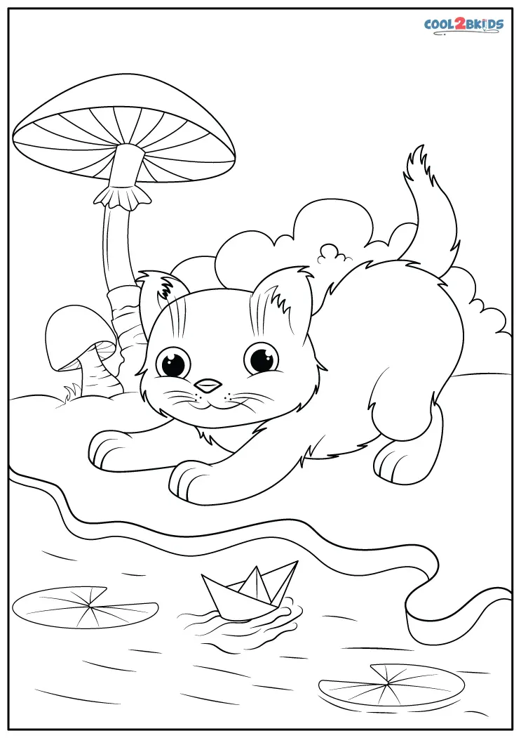 37 Adorable Kawaii Kitten Coloring Pages Printable 23