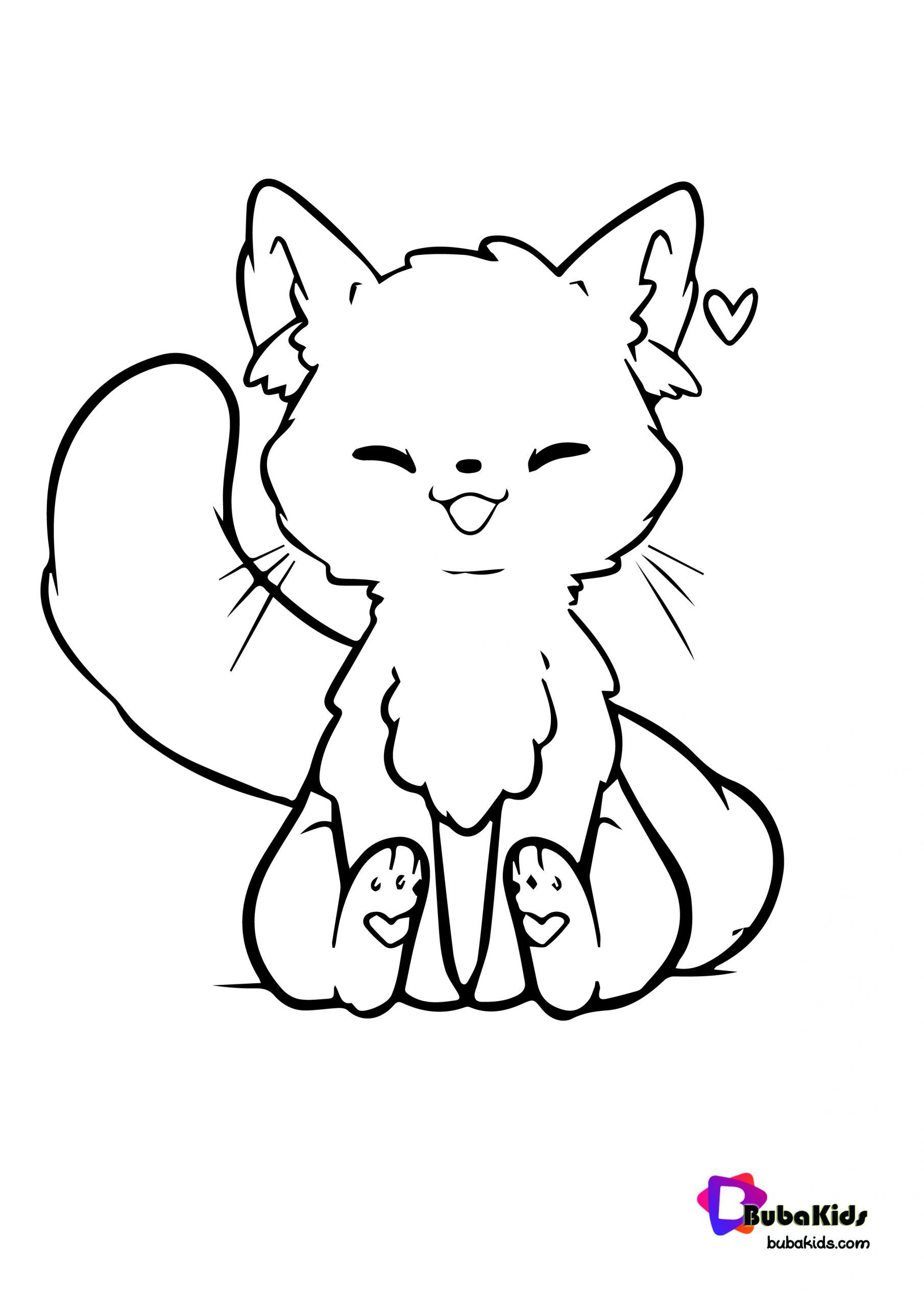 37 Adorable Kawaii Kitten Coloring Pages Printable 24