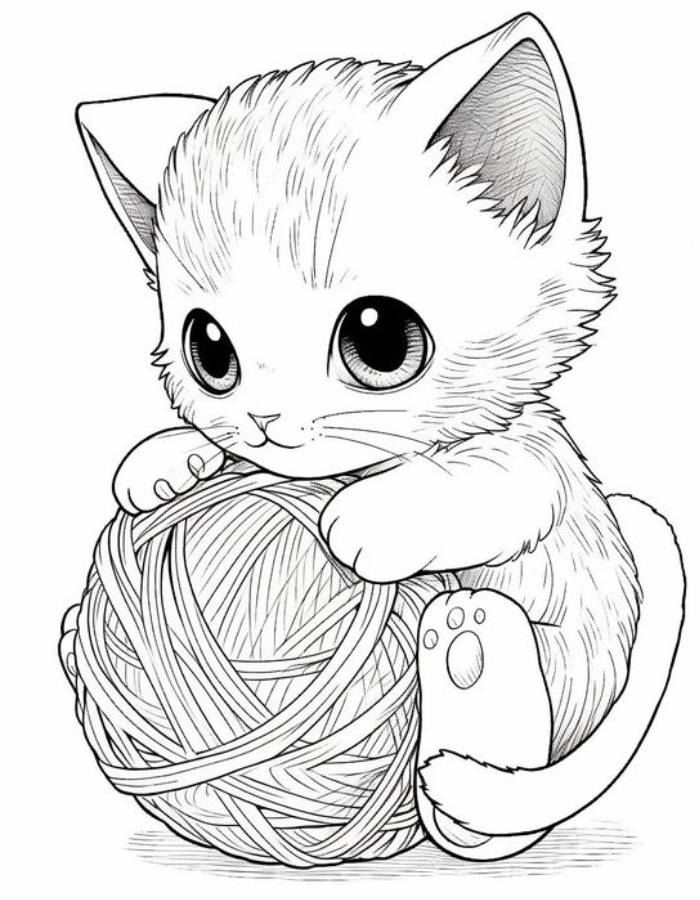 adorable kawaii kitten coloring pages printable jpg