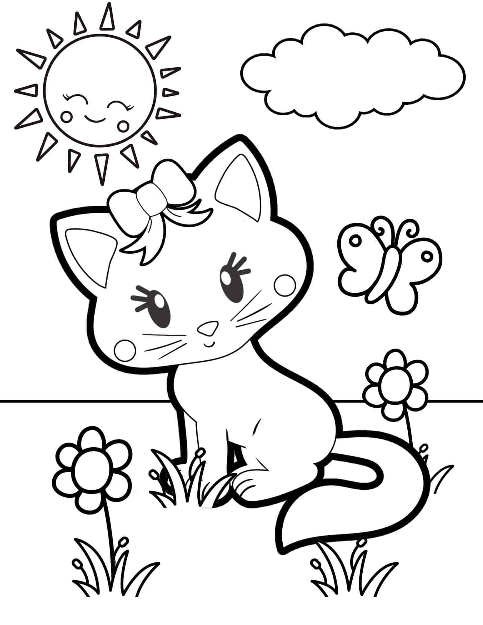 37 Adorable Kawaii Kitten Coloring Pages Printable 30