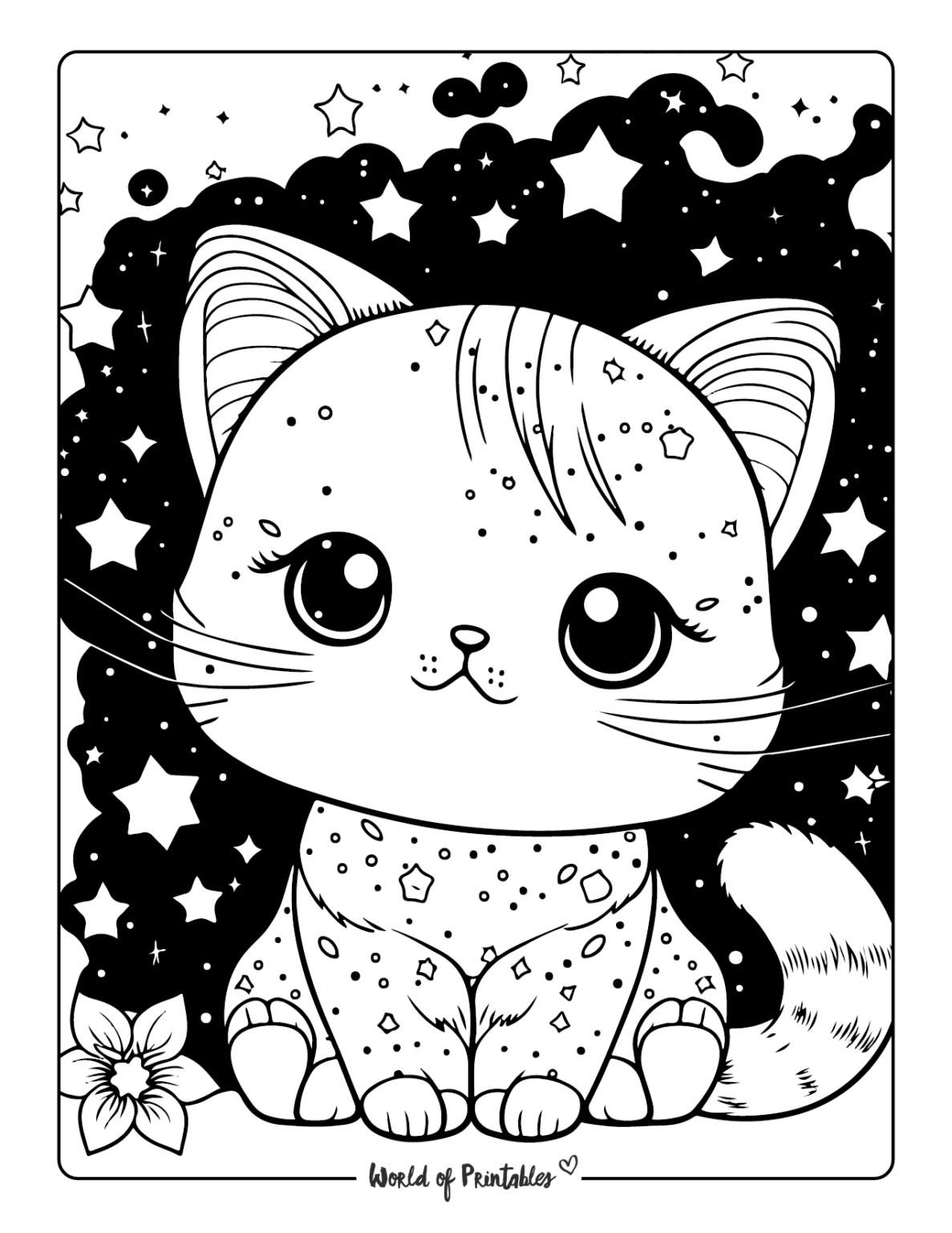 37 Adorable Kawaii Kitten Coloring Pages Printable 33