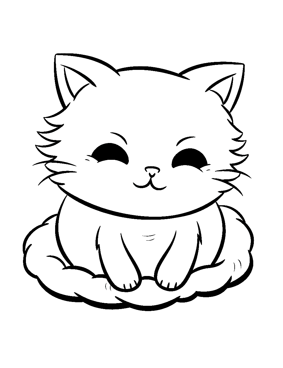 37 Adorable Kawaii Kitten Coloring Pages Printable 34