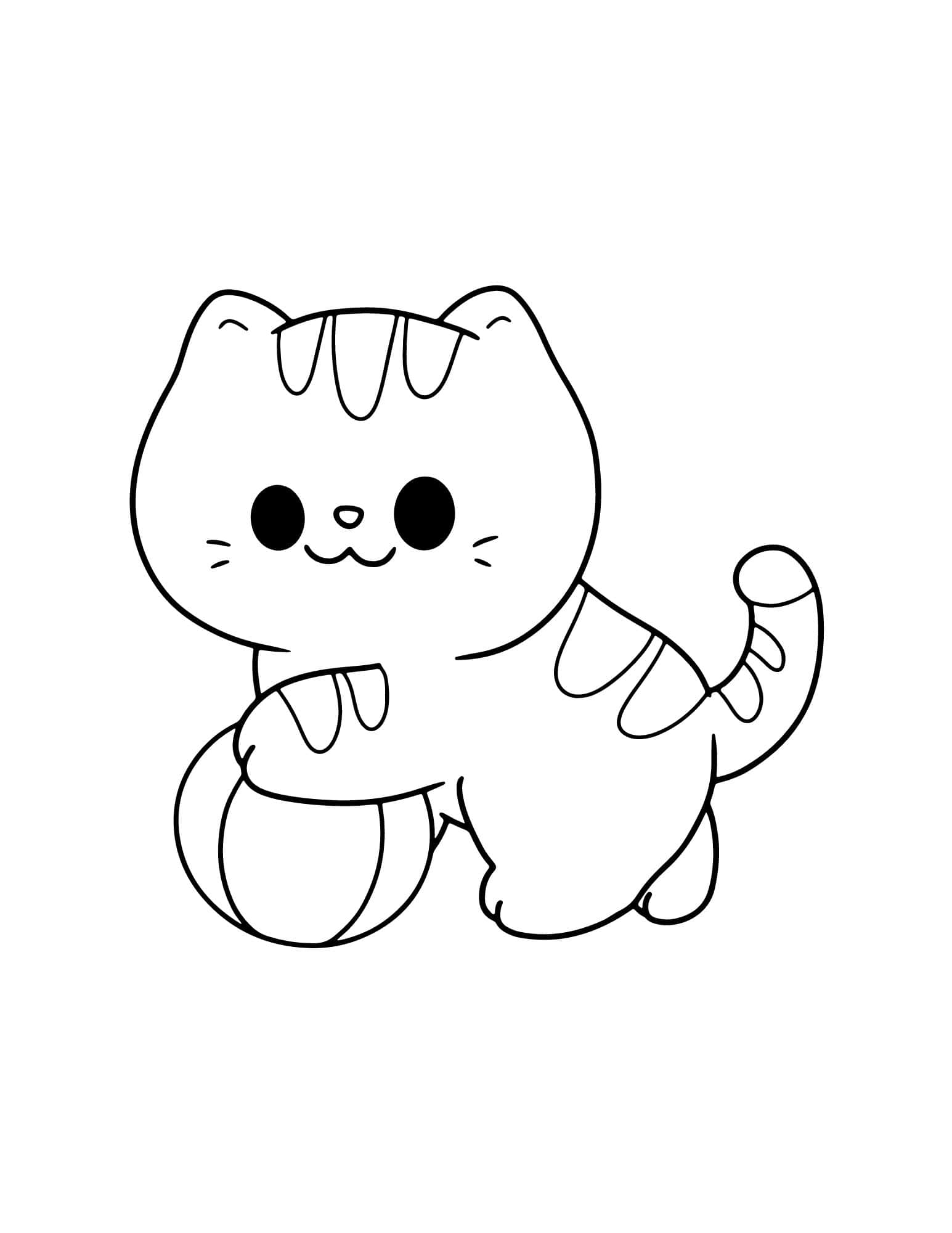 37 Adorable Kawaii Kitten Coloring Pages Printable 5