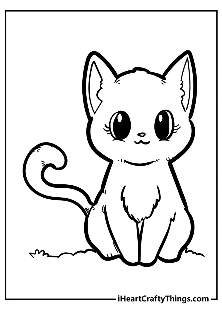 37 Adorable Kawaii Kitten Coloring Pages Printable 7