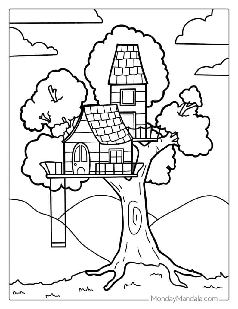 mystical spook house coloring pages printable jpg