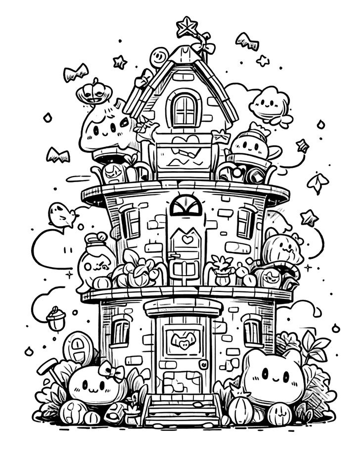 37 Mystical Spook House Coloring Pages Printable 5