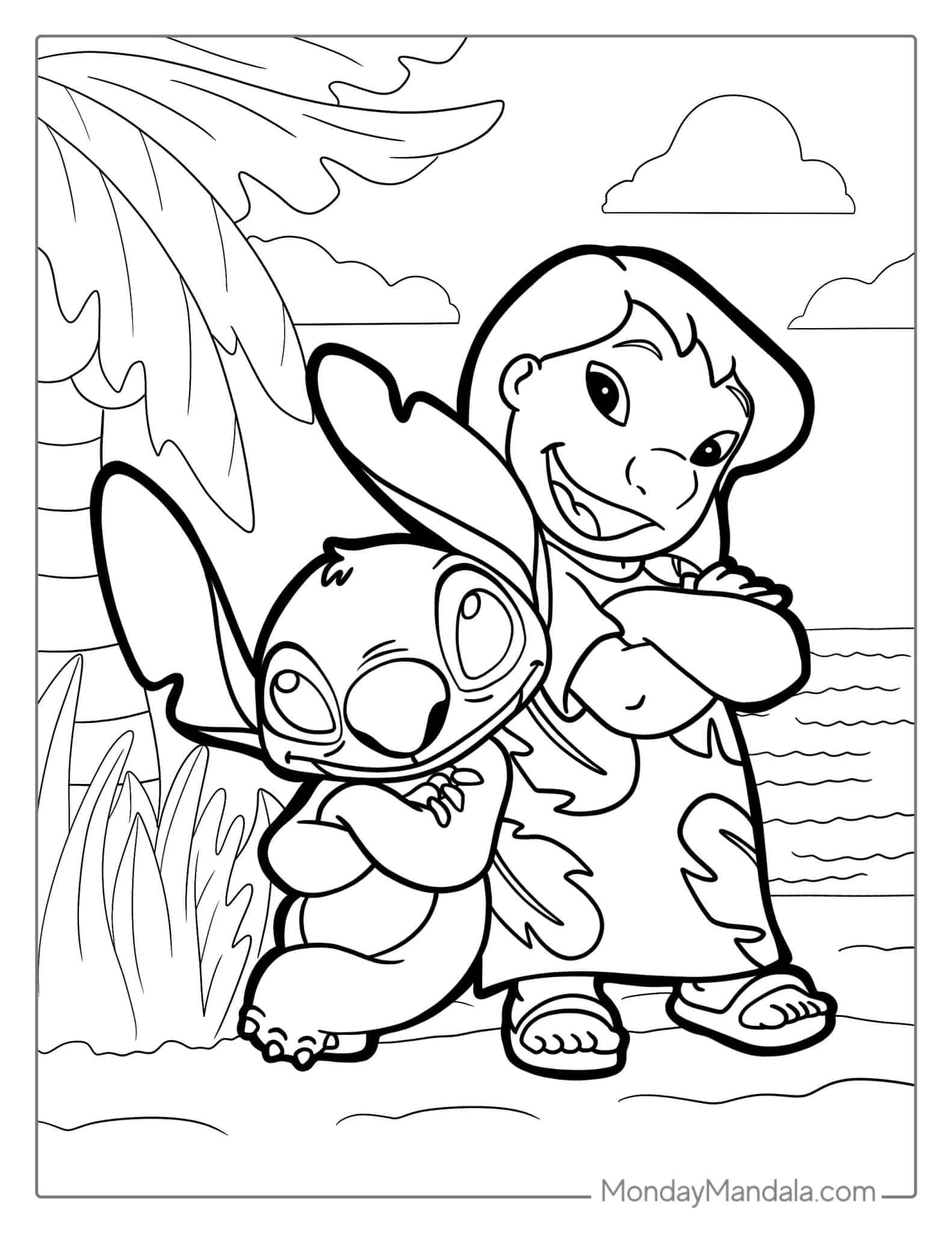 easy coloring page of lilo and stitch for kids x jpg jpg