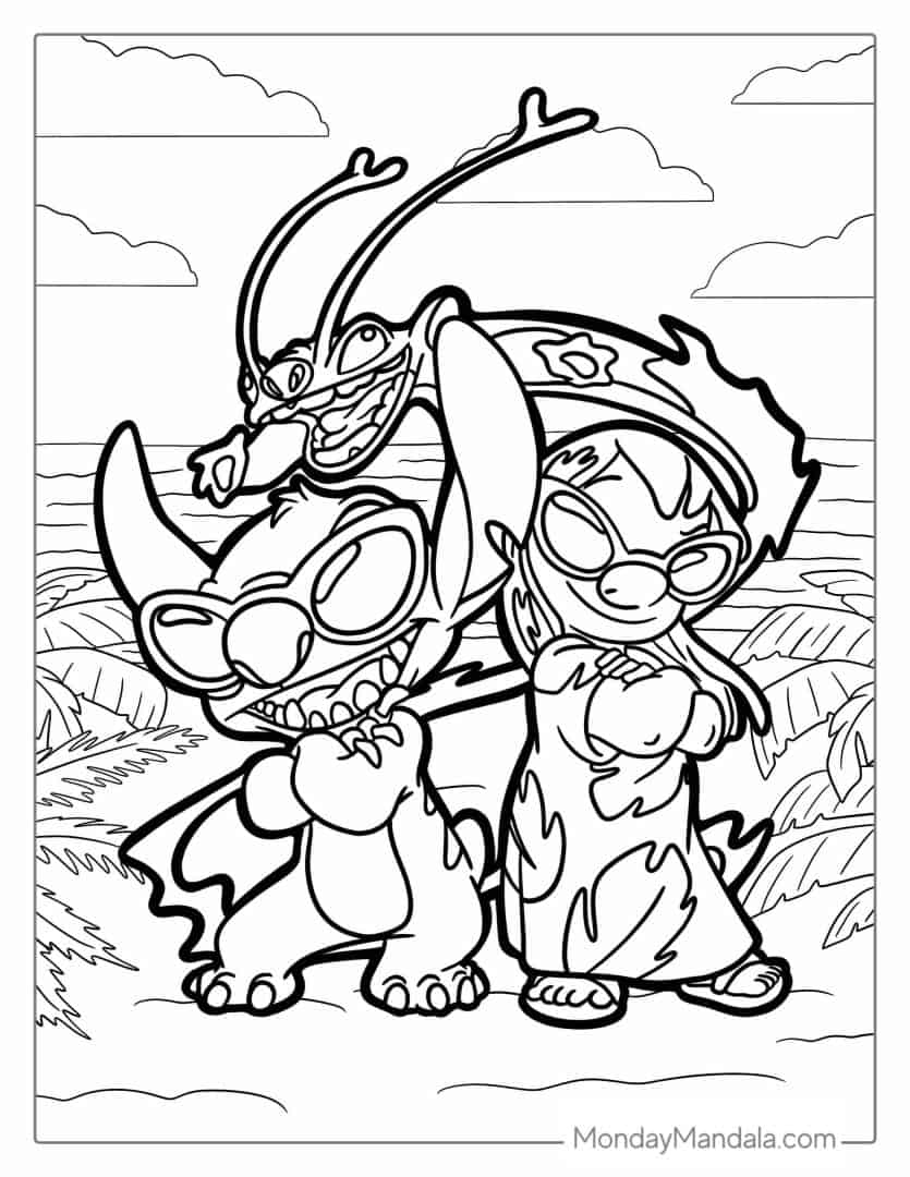 lilo and stitch with reuben coloring page x jpg jpg