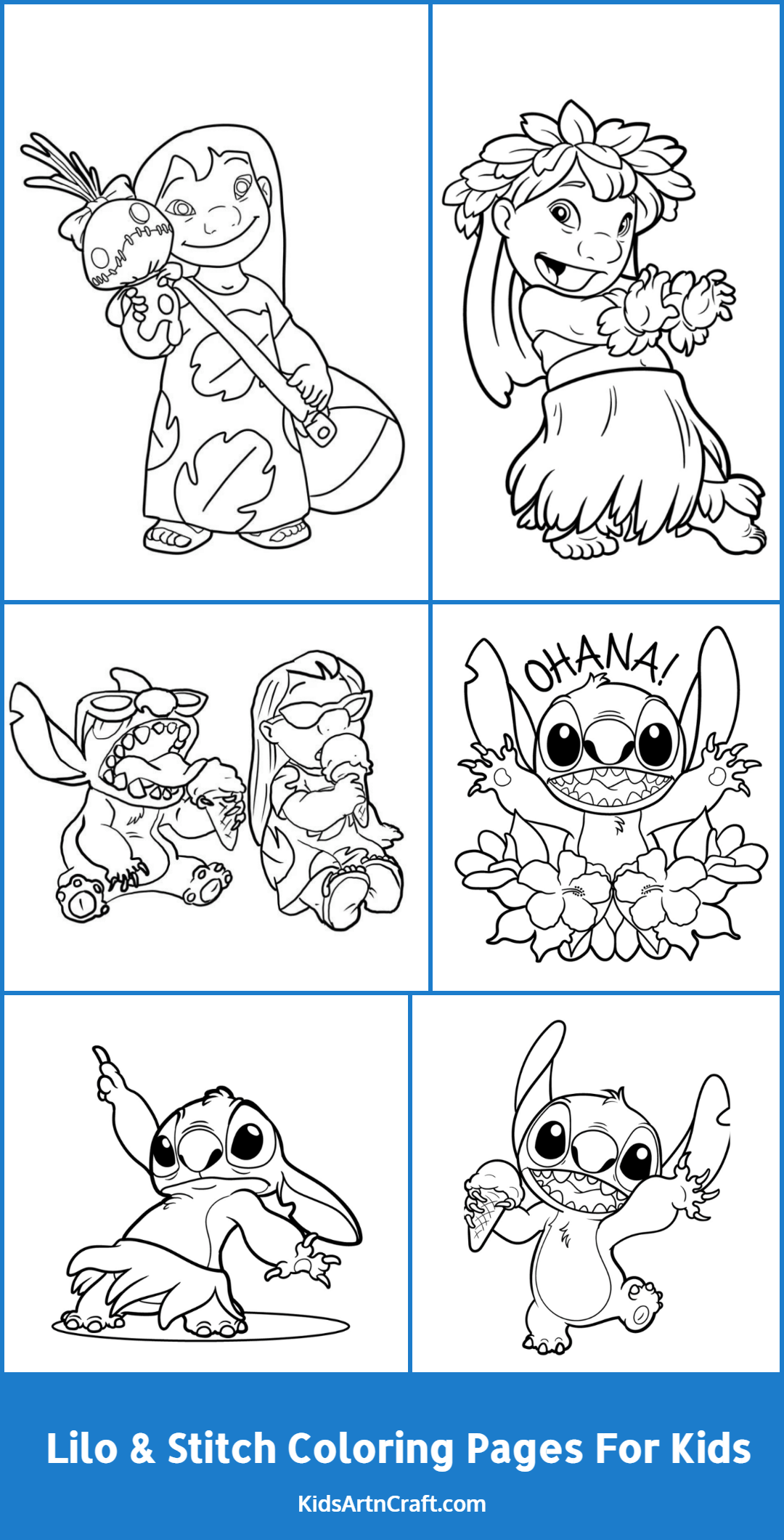 lilo stitch coloring pages for kids free printables pinterest story crafts activities png jpg