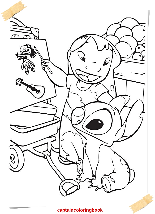 103+ Whimsical Lilo and Stitch Coloring Pages Printable