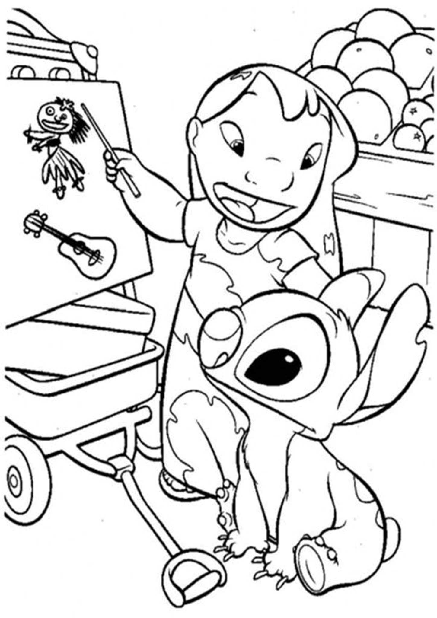 top lilo stitch coloring pages printable jpg