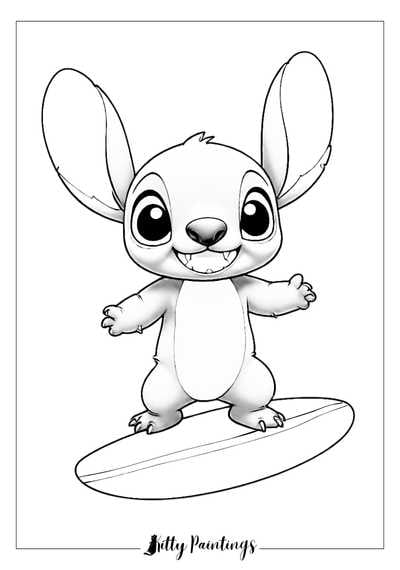 137+ Imaginative Stitch Surfing Coloring Pages Printable