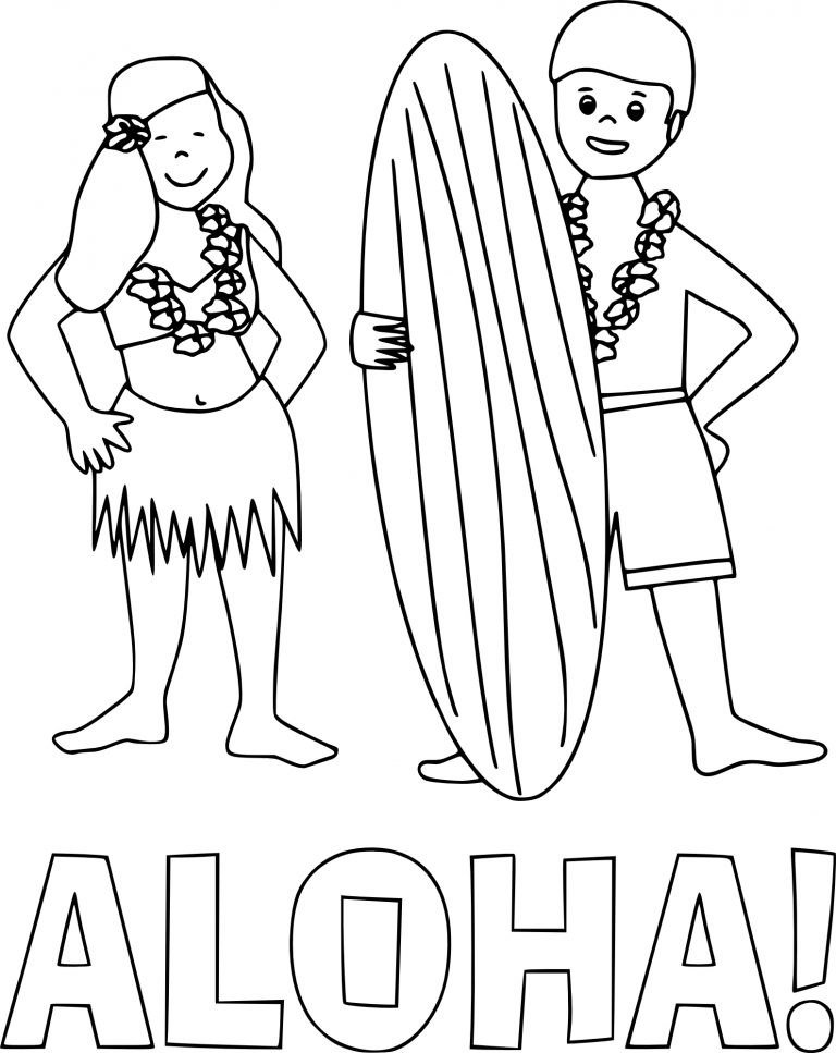 12+ Whimsical Aloha Coloring Pages Printable