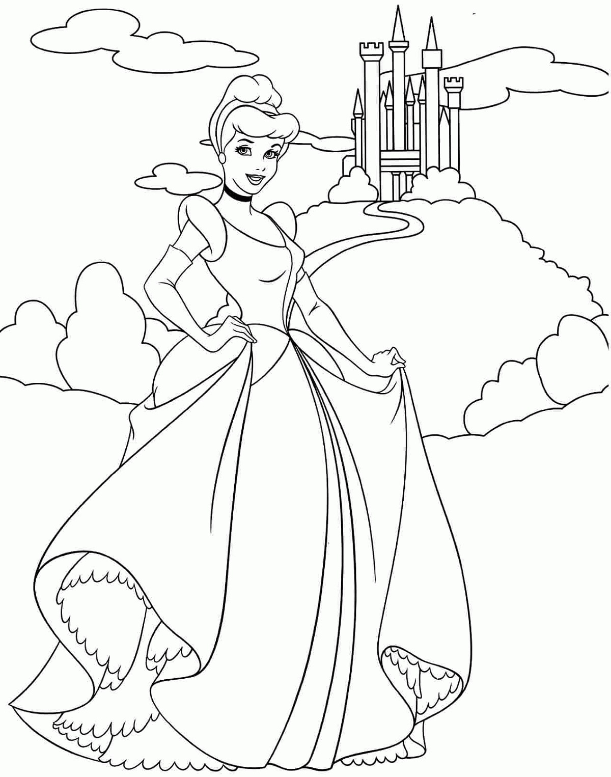 creative cinderella coloring pages for kids printable jpg