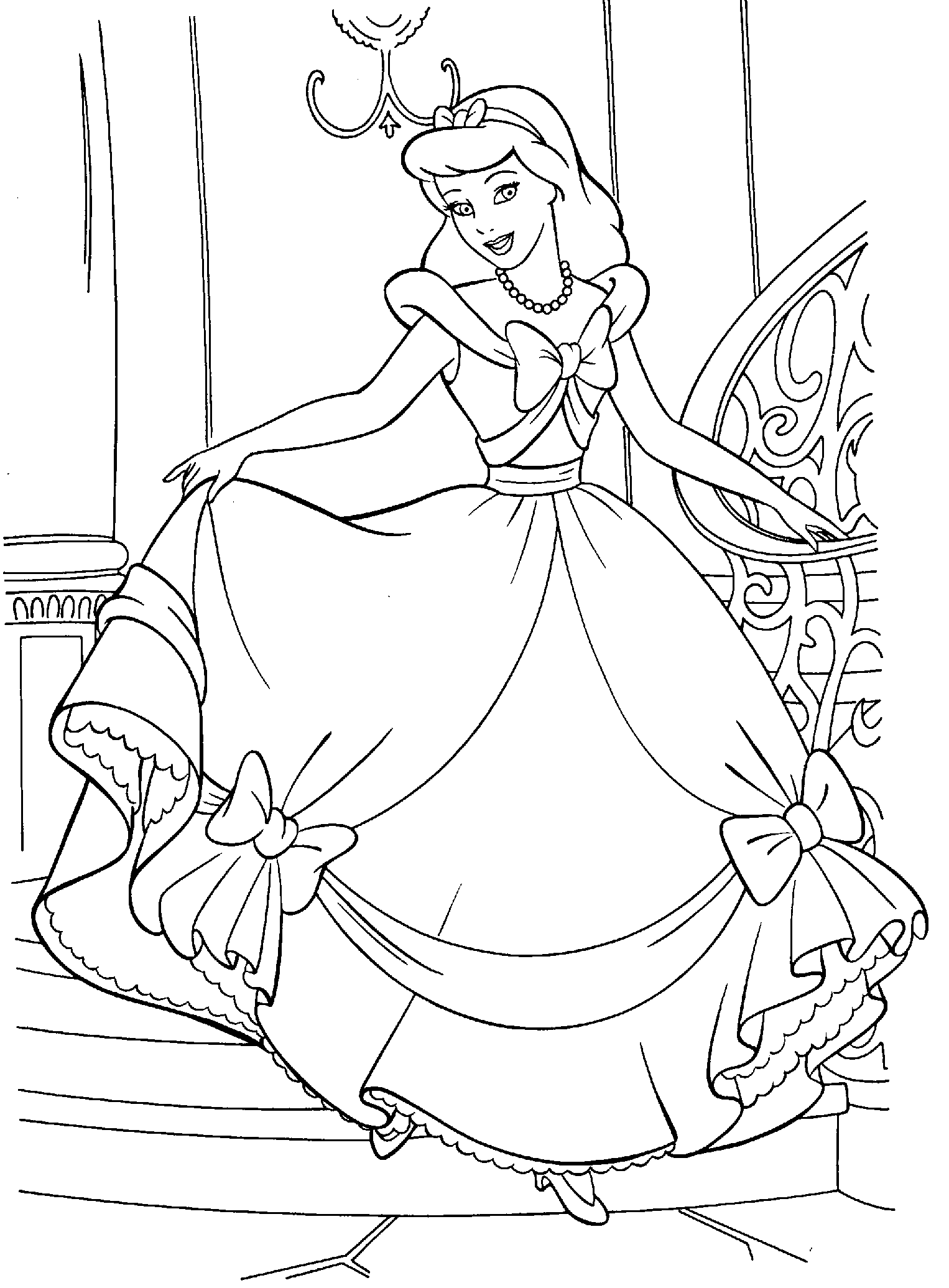 cheerful cinderella coloring pages for kids printable jpg