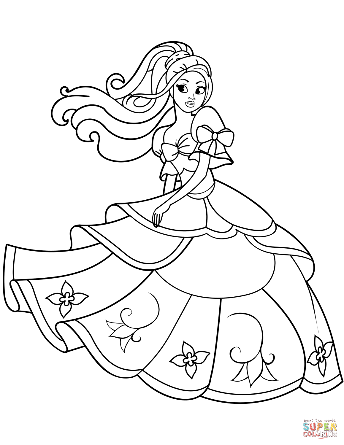 entertaining princess coloring images printable jpg