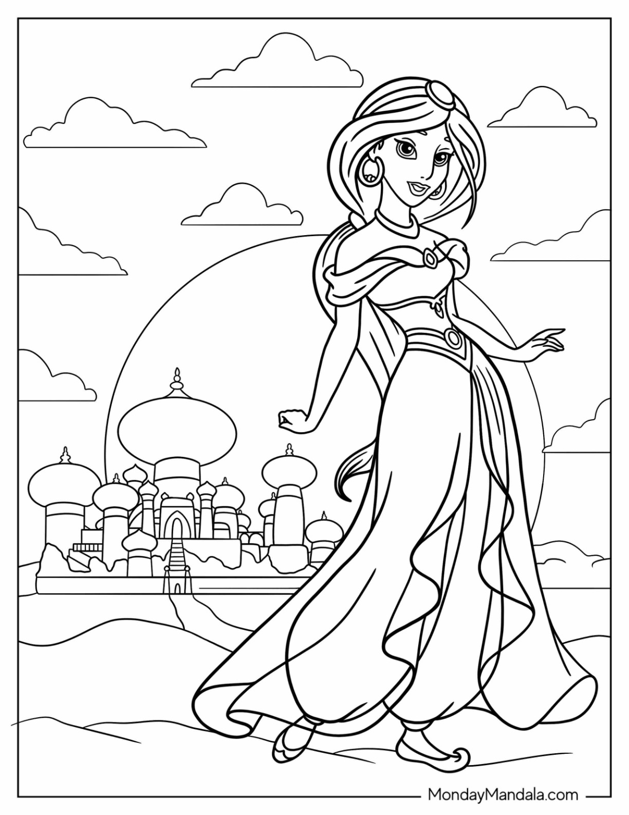 easy princess coloring images printable jpg