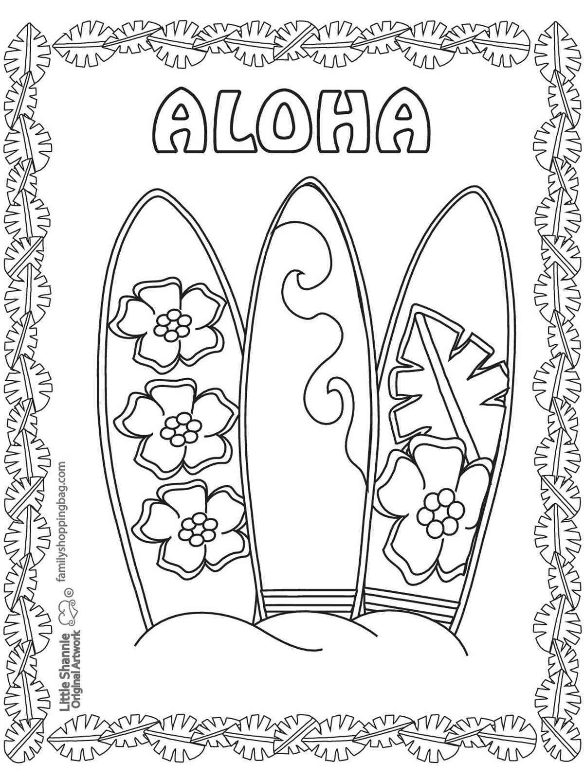 31+ Colorful Aloha Coloring Pages Printable