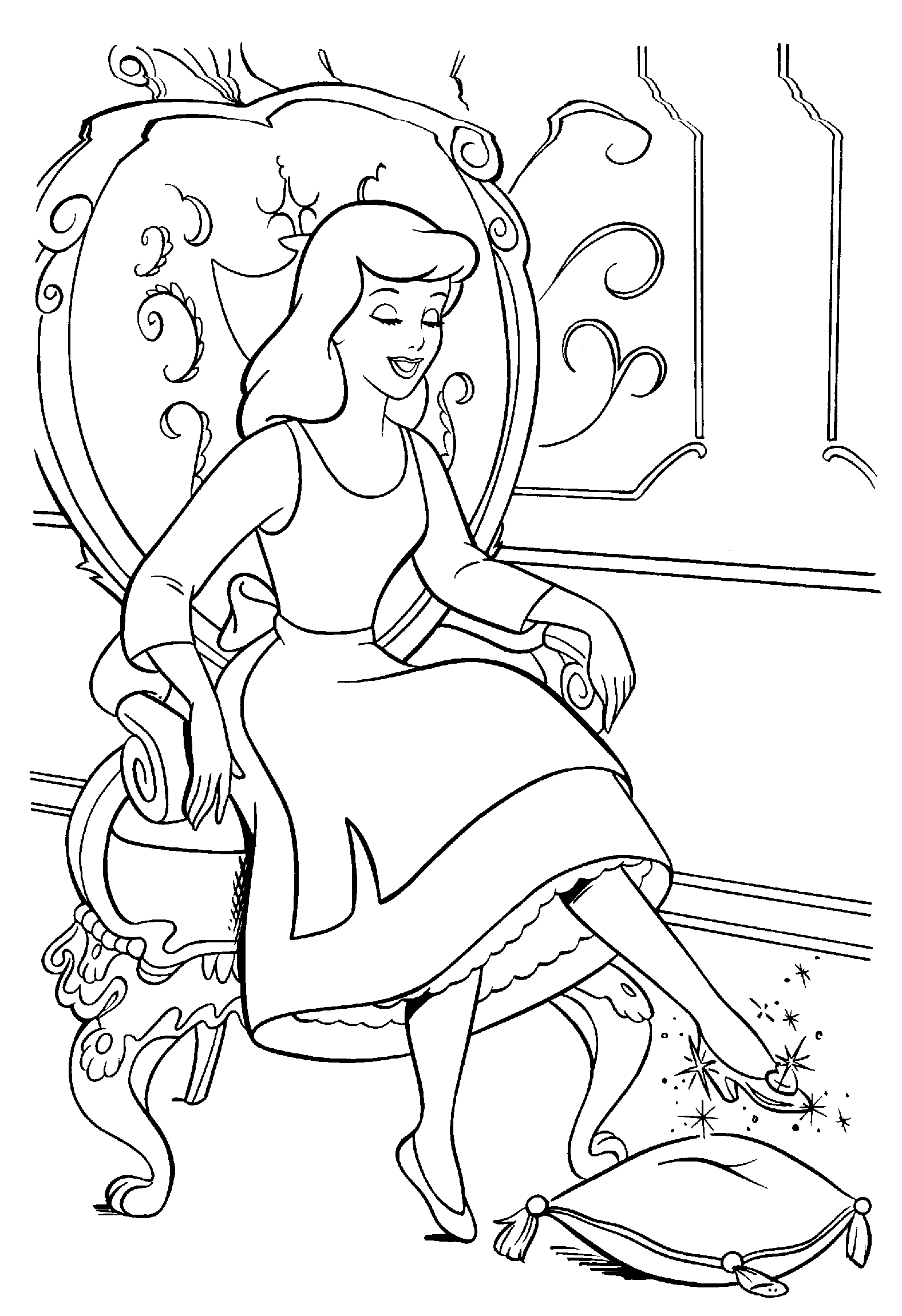 colorful cinderella coloring pages for kids printable jpg