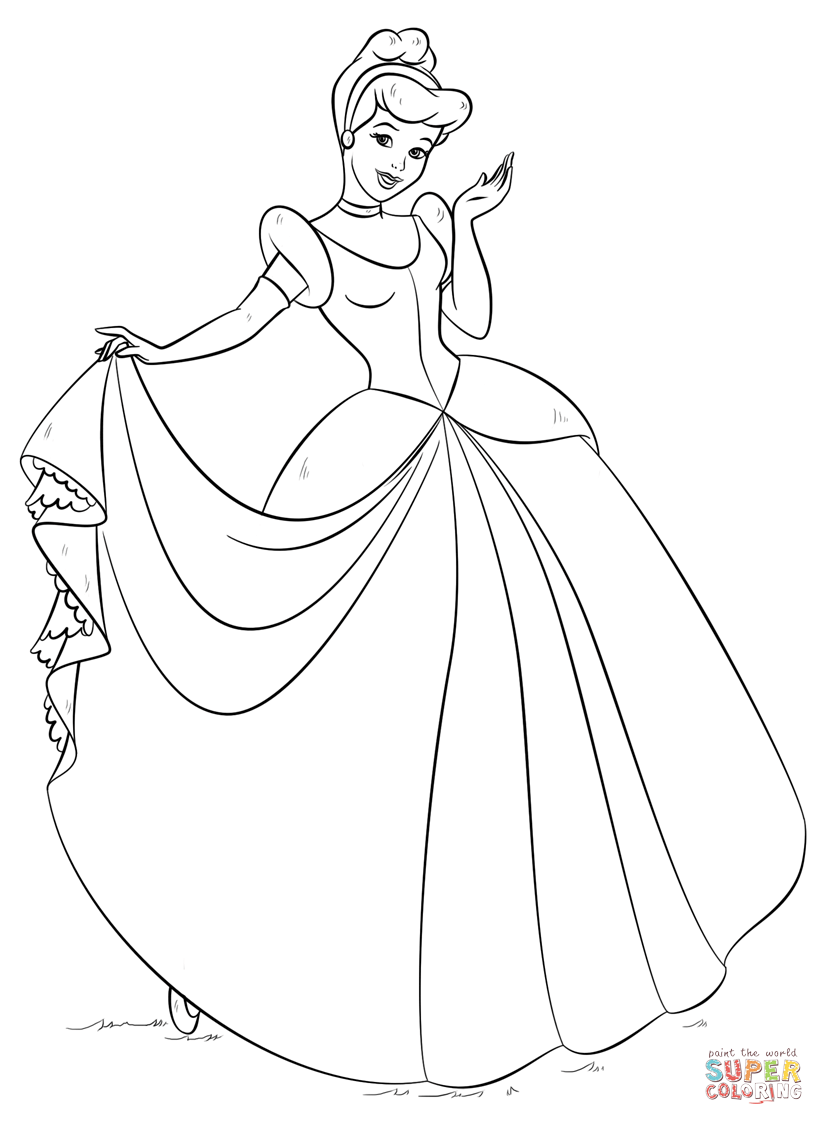 7+ Detailed Cinderella Coloring Pages for Kids Printable