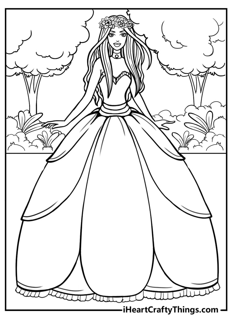 realistic princess coloring images printable jpg