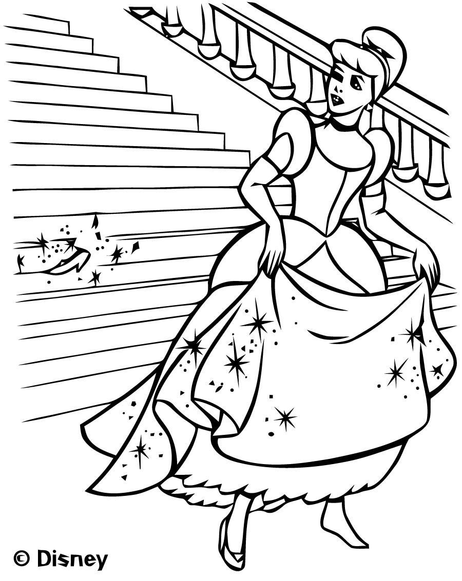 cheerful cinderella coloring pages for kids printable jpg