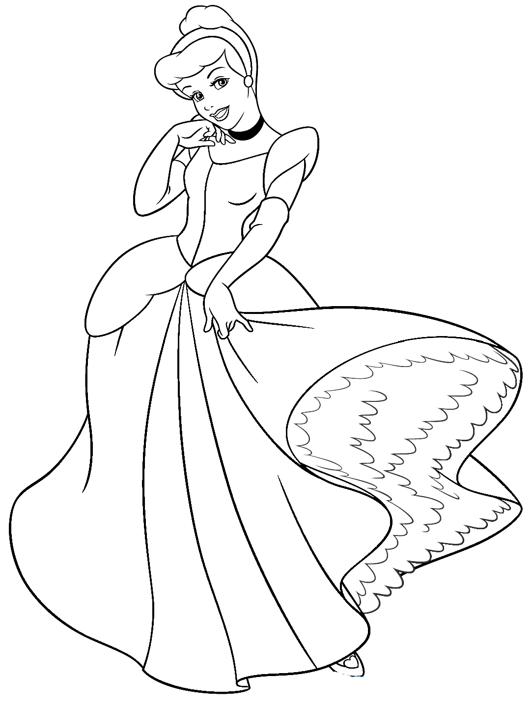 interactive cinderella coloring pages for kids printable jpg