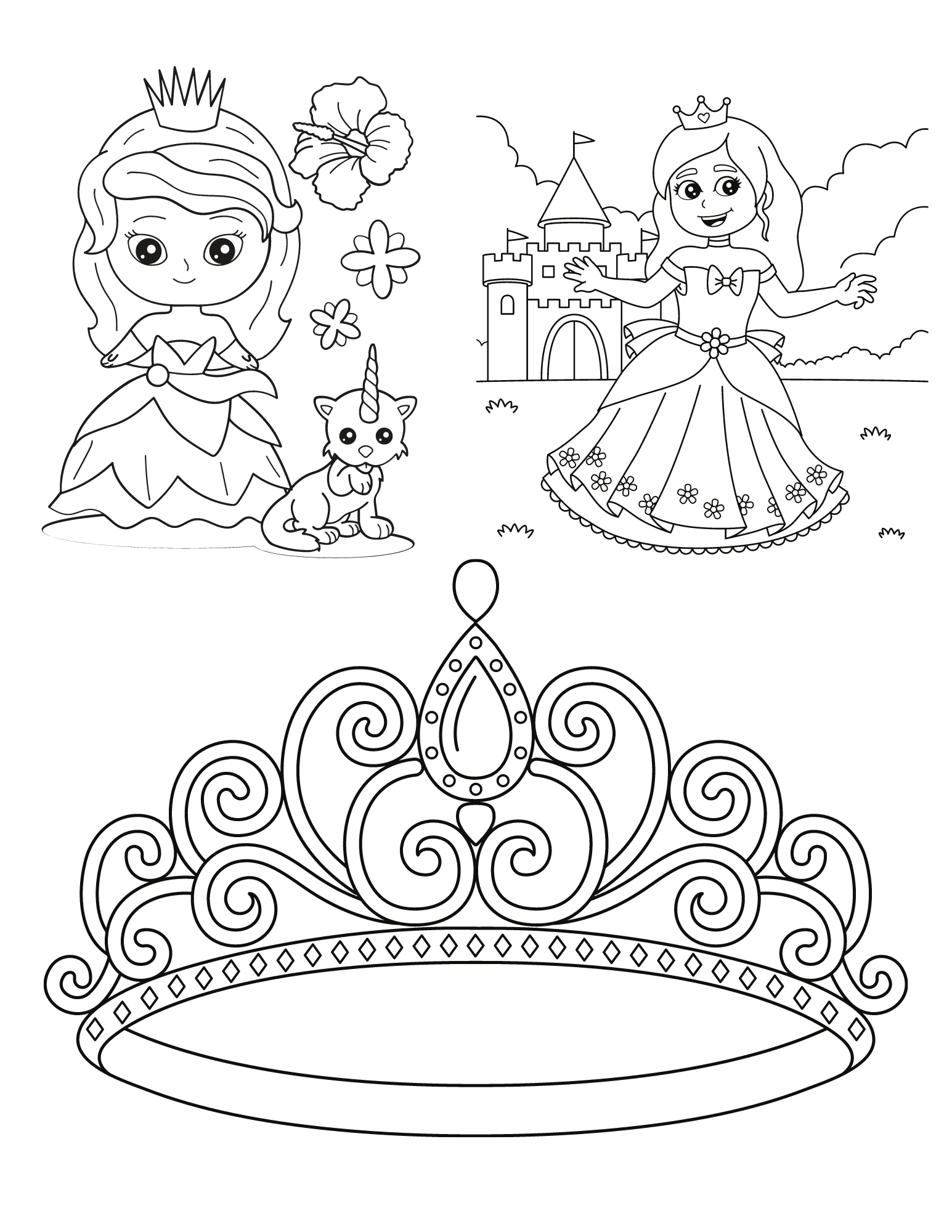 simple princess coloring images printable jpg