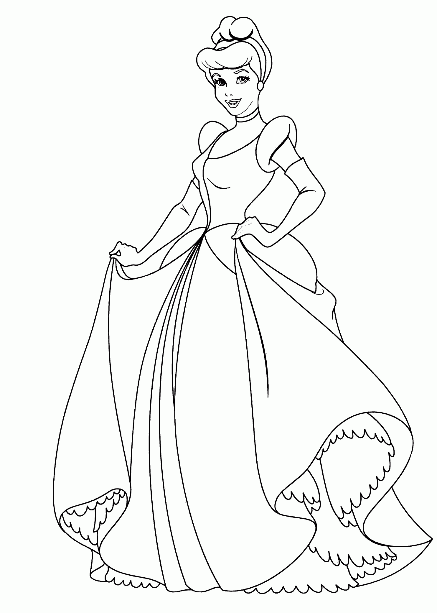 whimsical cinderella coloring pages for kids printable jpg