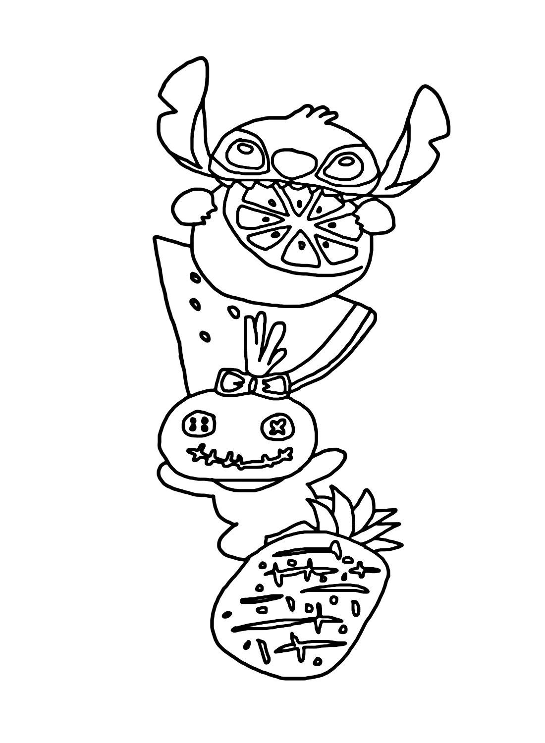 47+ Happy Cute Disney Stitch Coloring Pages Unique