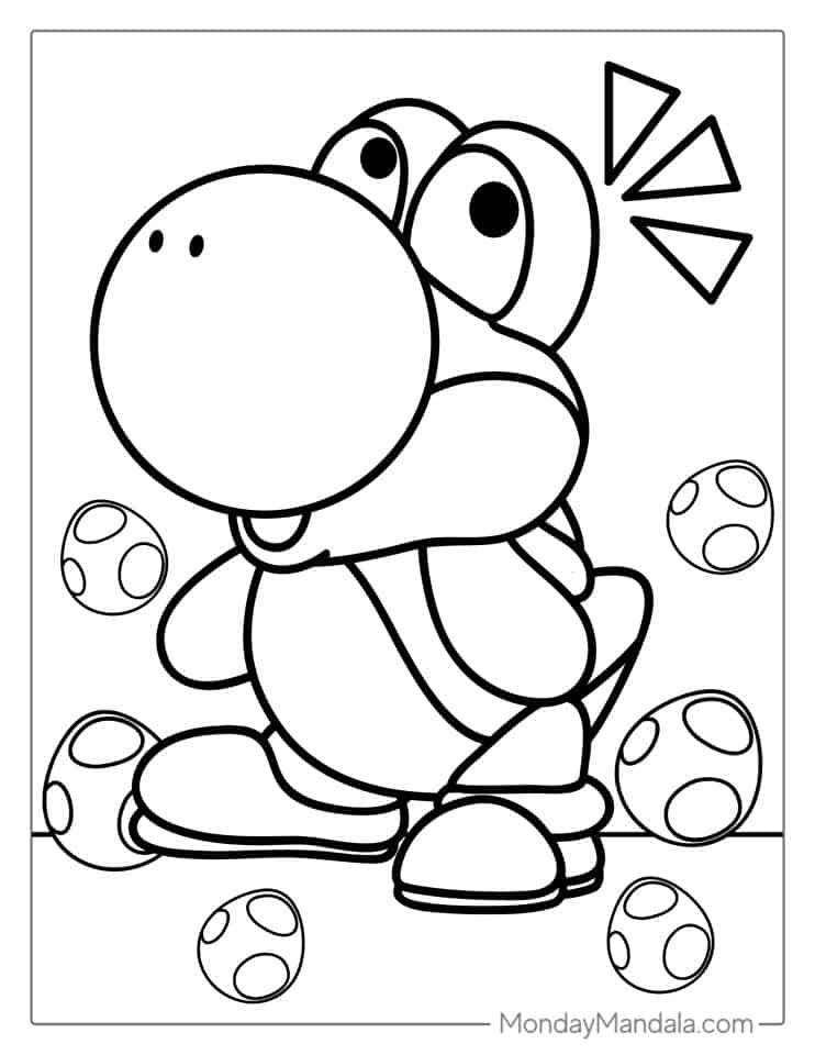 39+ Inspiring Cute Yoshi Coloring Pages and Drawing