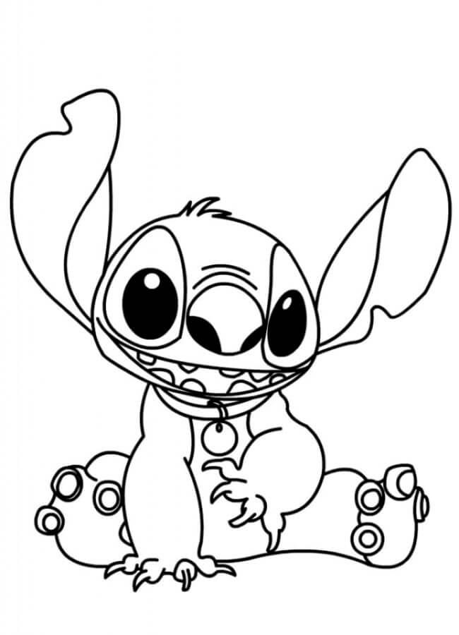 30+ Cute Adorable Stitch Coloring Pages with Simple Outline