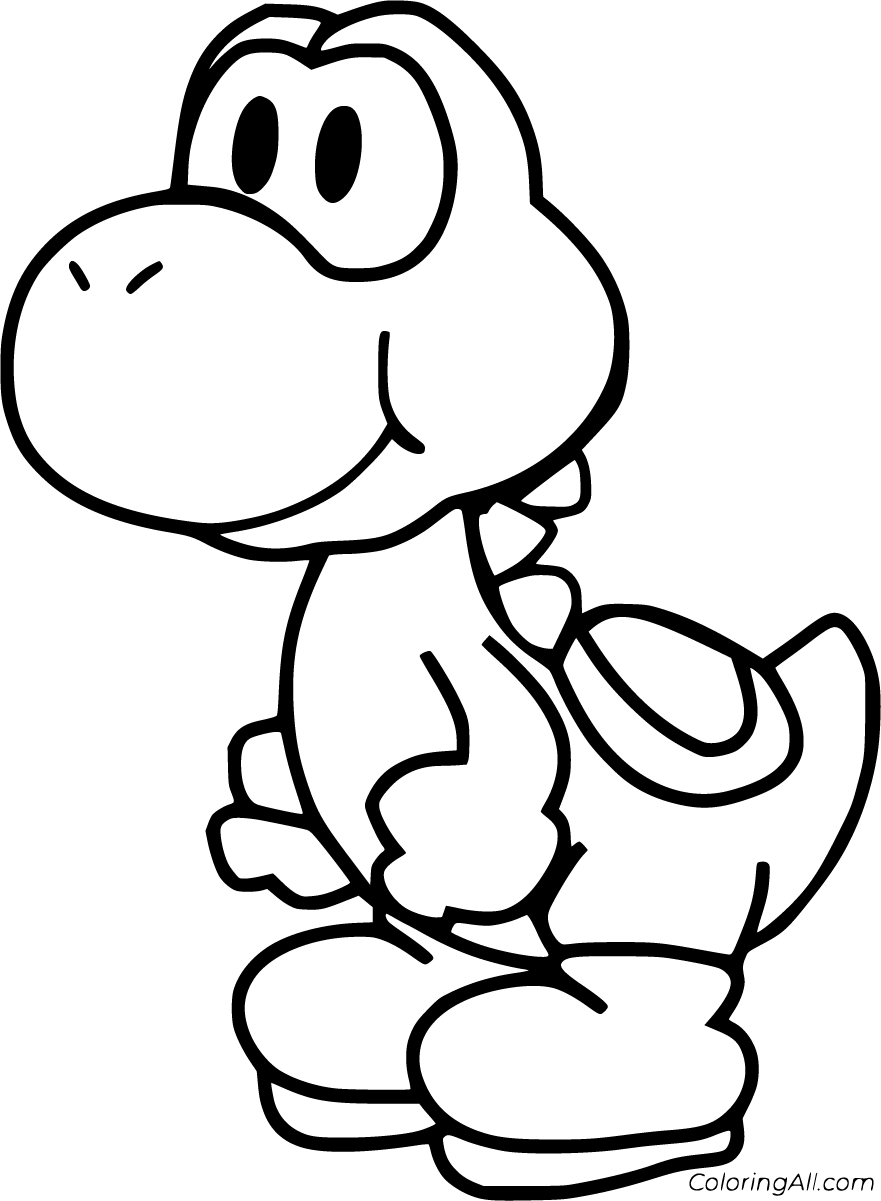 30+ Aesthetic Cute Yoshi Coloring Pages PDF Printable