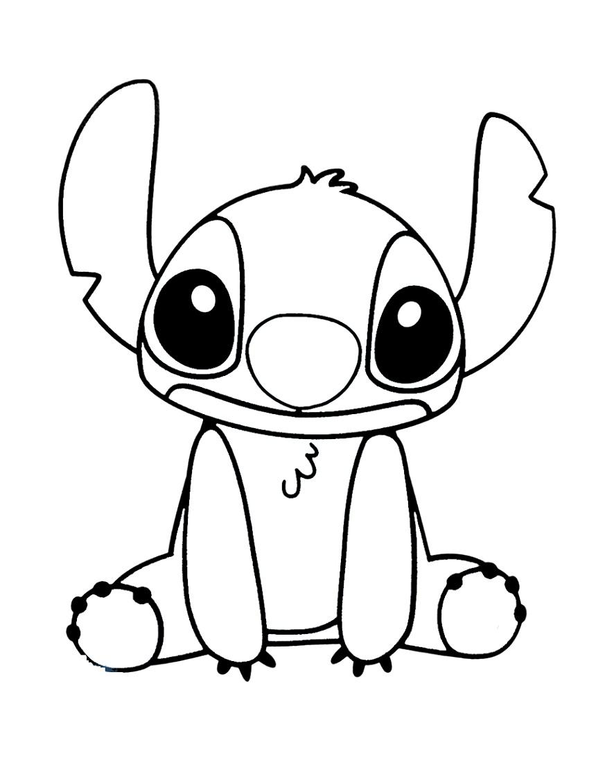 38+ Fun Cute Disney Stitch Coloring Pages with Simple Outline