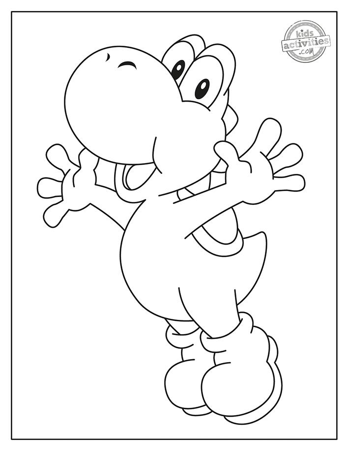 31+ Entertaining Cute Yoshi Coloring Pages with Simple Outline