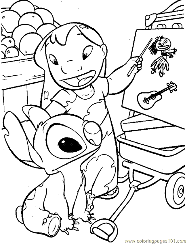 32+ Simple Cute Disney Stitch Coloring Pages Ideas