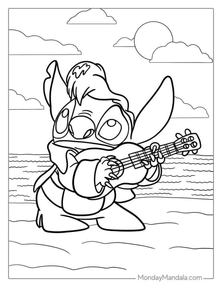 101+ Brightening Elvis Stitch Coloring Pages Printable