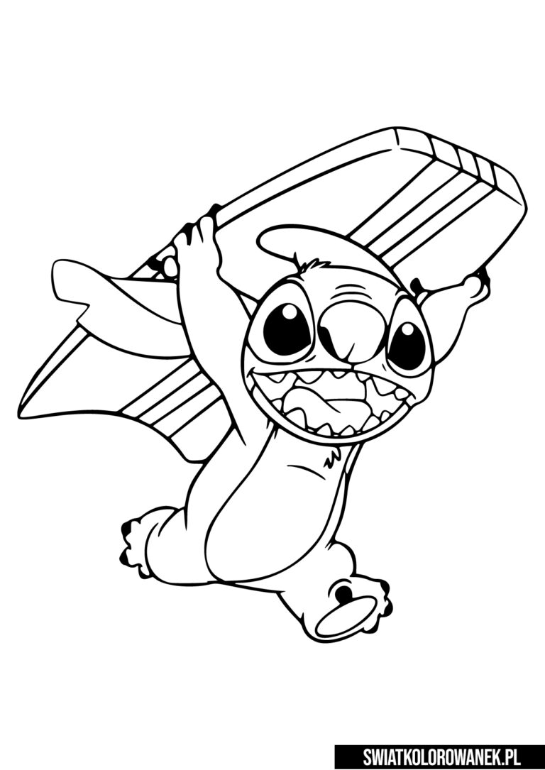 37+ Delightful Stitch Surfing Coloring Pages Printable