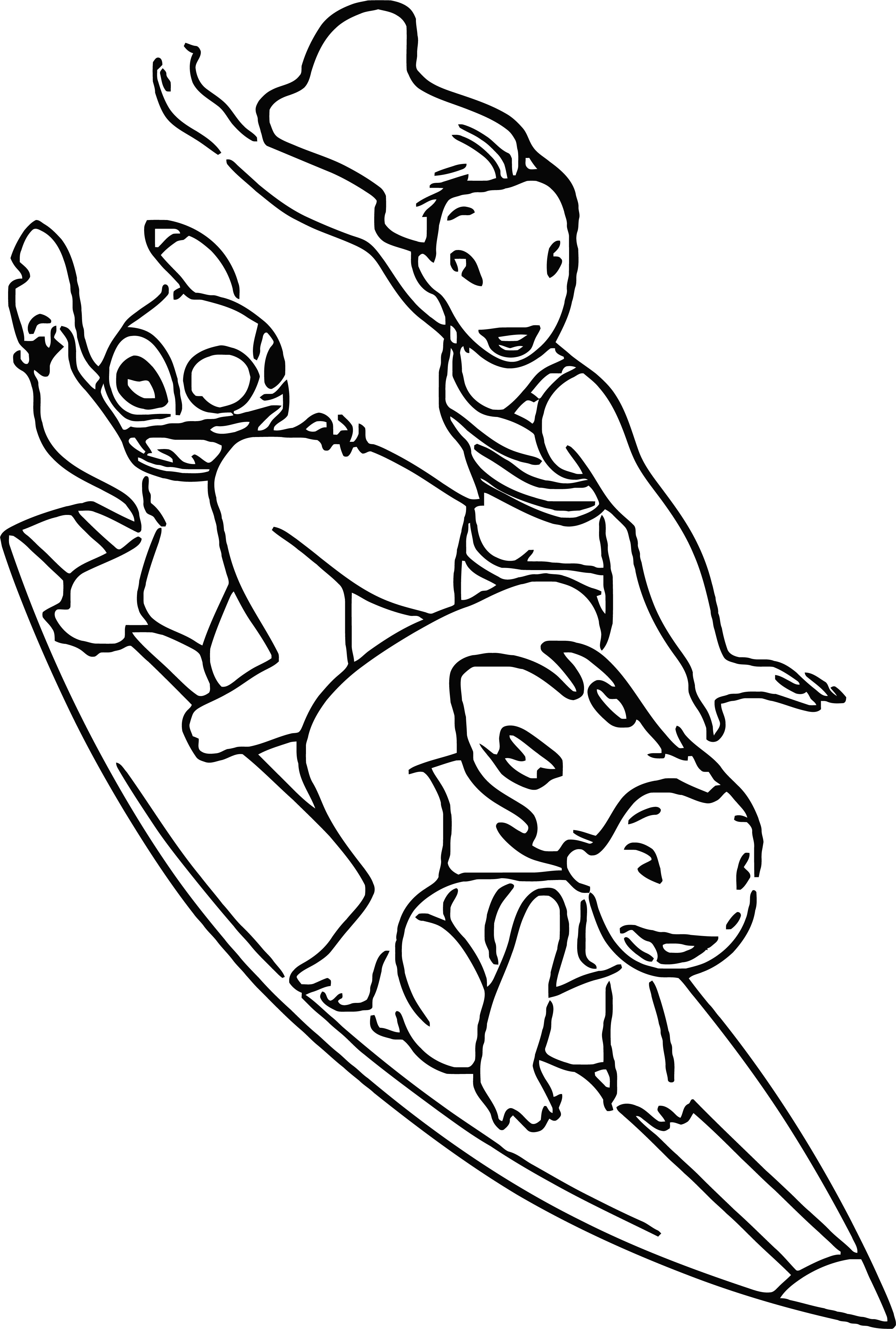 193+ Exciting Stitch Surfing Coloring Pages Printable