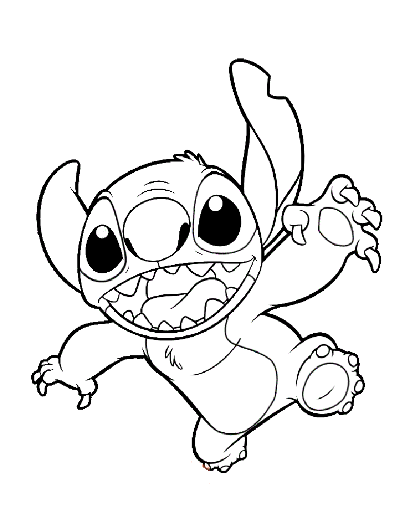 48+ Entertaining Adorable Stitch Coloring Pages Easy Kids