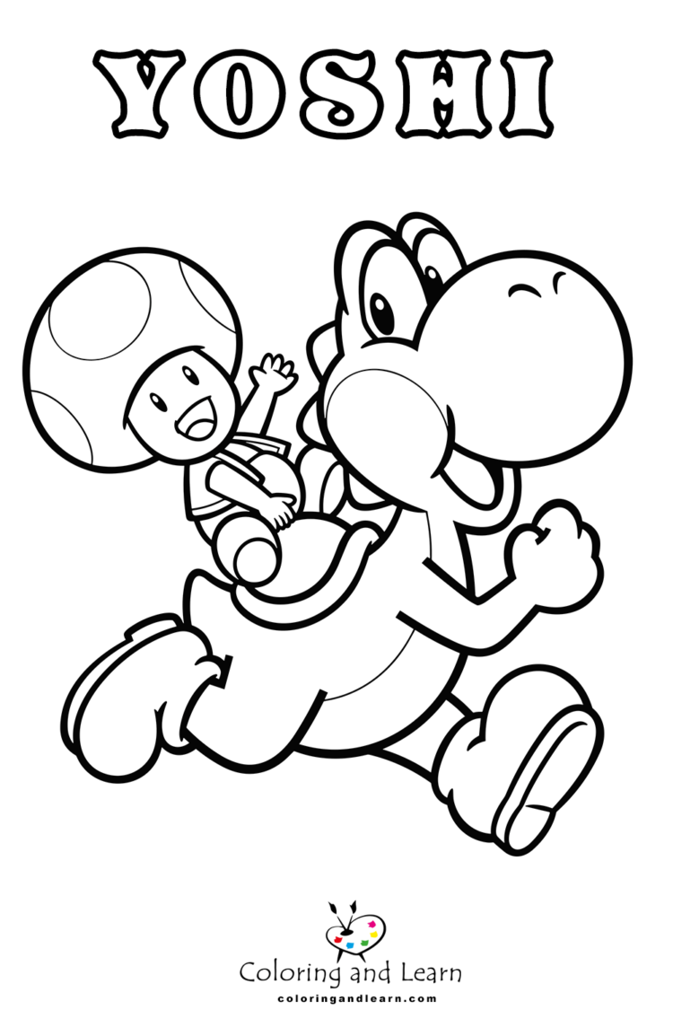 35+ Free Cute Yoshi Coloring Pages for Educational