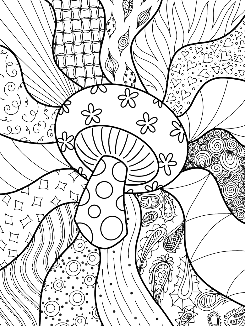 36+ Top Complex Coloring Pages Mushroom Sketch