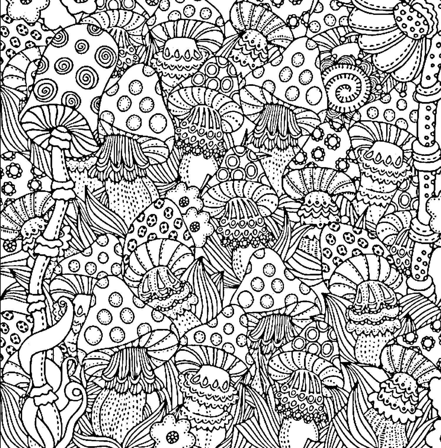 34+ Top Complex Coloring Pages Mushroom Sheets Printables